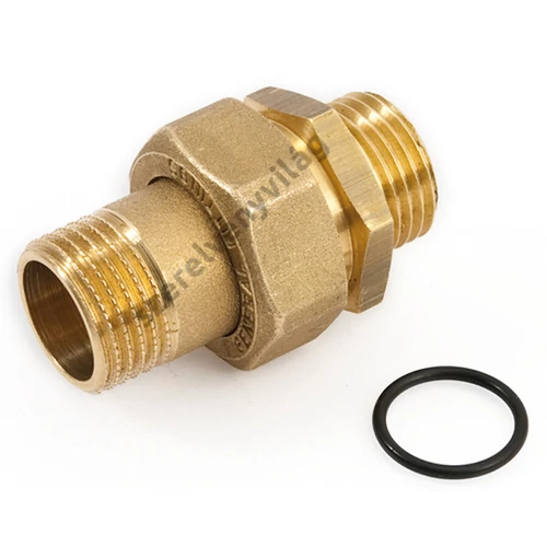 GENERAL FITTINGS réz, egyenes hollandi külső-külső menettel (kk), gumigyűrűs 1/2"-tól 1"-ig
