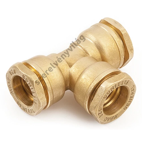 GENERAL FITTINGS réz kpe egál T-idom tömszelencés réz szorítógyűrűvel 20-32 mm-ig (PN 16)