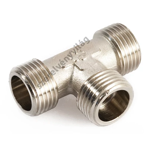 GENERAL FITTINGS nikkelezett T-idom három oldalán külső menettel (km-km-km) 1/2"-tól 1"-ig