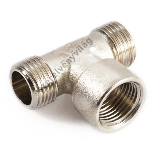 GENERAL FITTINGS nikkelezett 1/2"-os T-idom közepén belső, két oldalán külső menettel (km-bm-km)