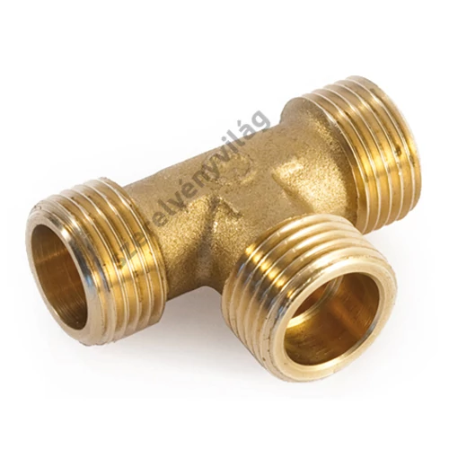 GENERAL FITTINGS réz T-idom három oldalán külső menettel (km-km-km) 1/2"-tól 1"-ig