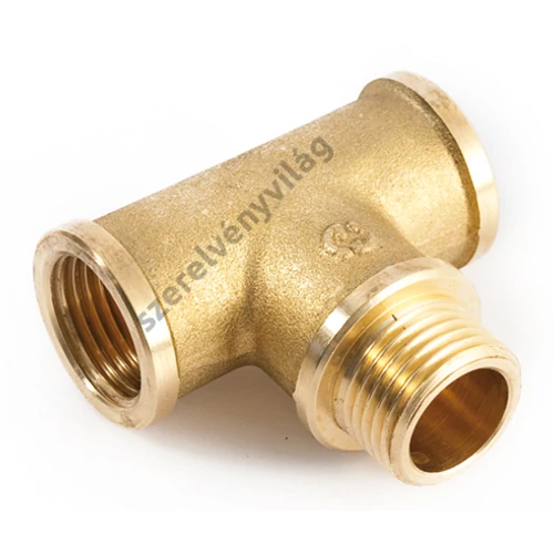 GENERAL FITTINGS réz 1/2"-os T-idom, középen külső menettel (bm-km-bm)