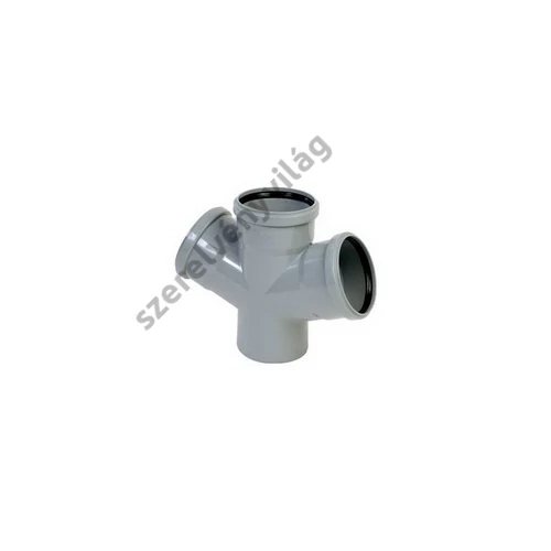 PVC lefolyó kereszt T-idom 45° (110-110-110-45°)