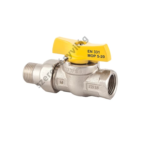 FLEXUM MOFÉM gáz gömbcsap kb toldattal (külső-belső menettel hollandis csatlakozással) 1/2"-1"-ig