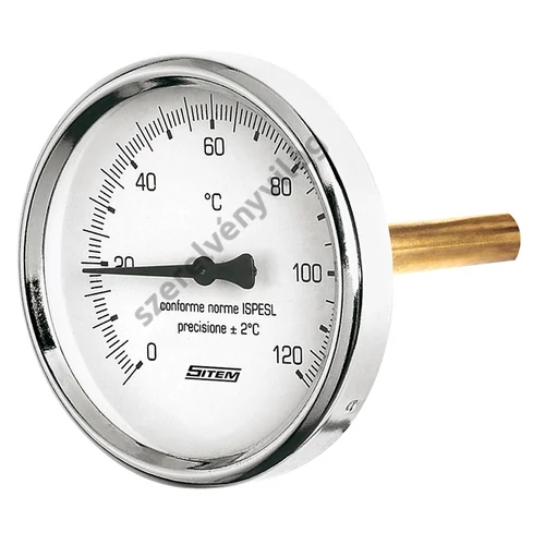 SITEM precíziós hőmérő hátsó csatlakozással 80 mm / 150 mm, 120°C, 1/2"