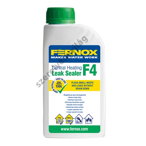 FERNOX LEAK SEALER F4 szivárgásgátlófolyadék 500ml - szivárgás tömítő 130 liter vízhez