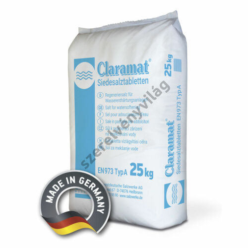 CLARAMAT tablettázott regeneráló só (25 kg-os zsákban)